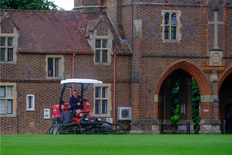 A Toro mower maintaining the grounds at Radley College.